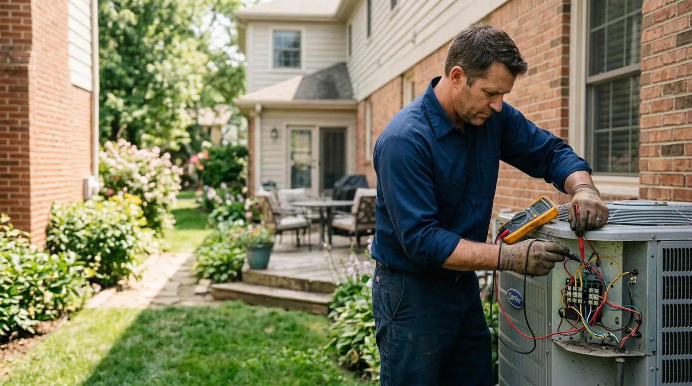 HVAC technician working near Victoria, MN